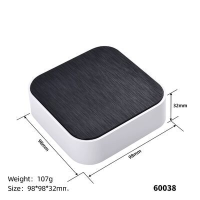 Superficie de acabado cepillado 98*98*32mm controlador wifi inteligente carcasas de plástico de escritorio para electrónica